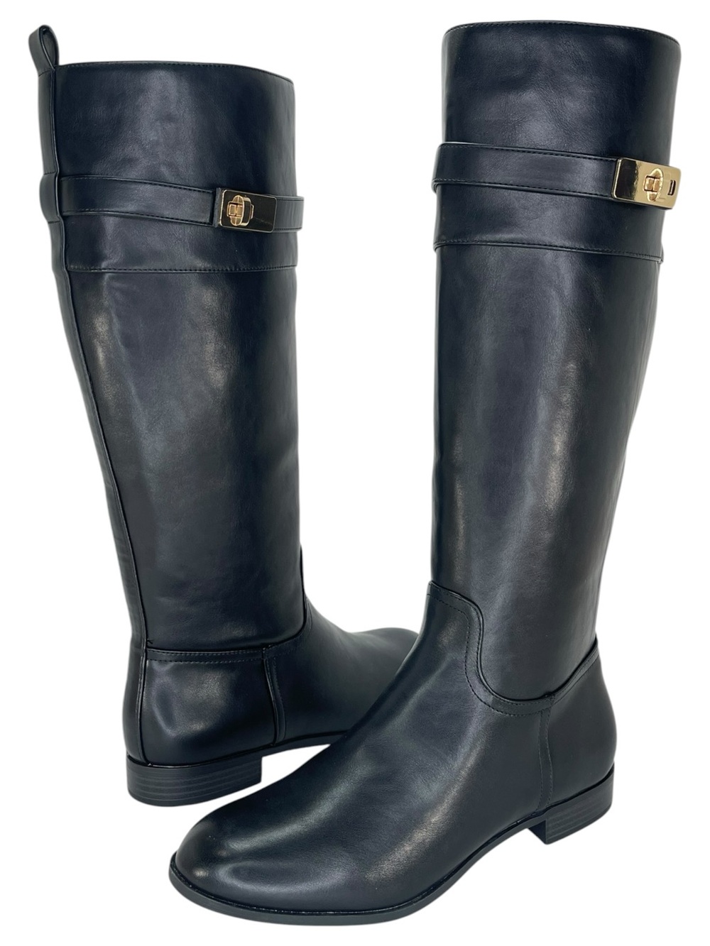 Giani Bernini Taharahh Black Faux Leather Knee High Womens Boots Size 9.5M - Picture 9 of 12